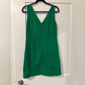 Linen Green Sleeveless Dress